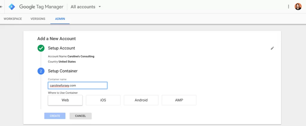 Set Up an Account: Google Tag Manager