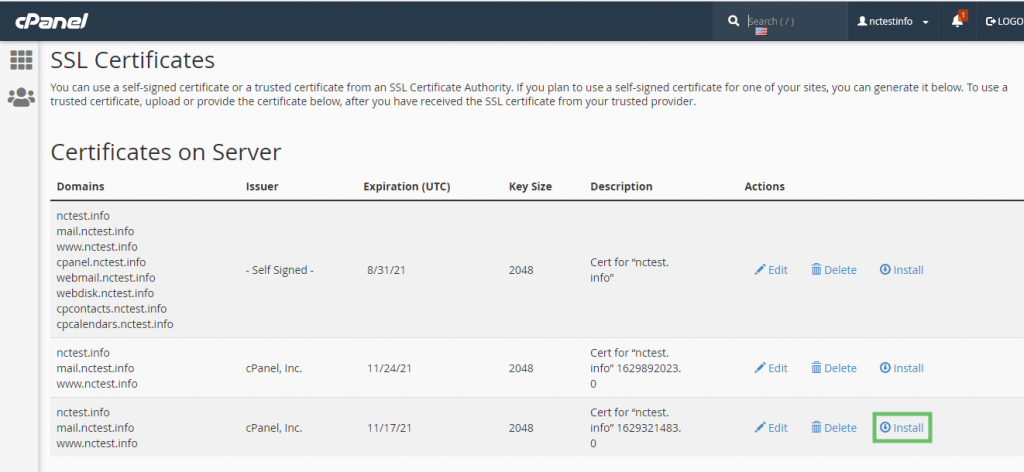 AutoSSL Certificate
