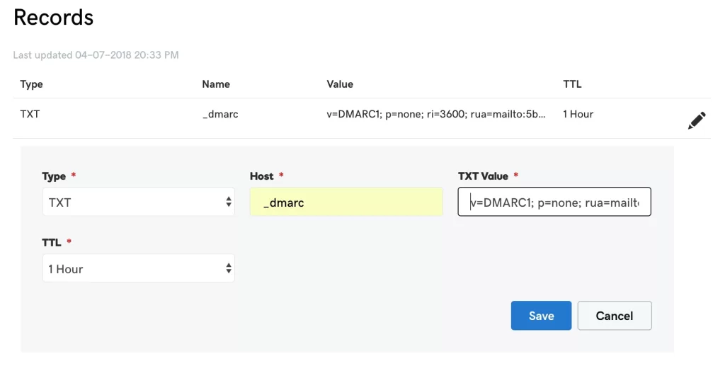 Adding Your DMARC Record